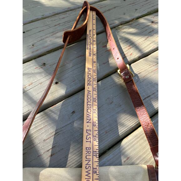 Vintage Duluth Pack Haversack Bag Leather canvas beige brown messenger - Picture 9 of 16